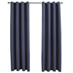 vidaXL Draperii opace cu inele metalice, 2 buc, antracit, 140 x 175 cm