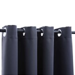 vidaXL Draperii opace cu inele metalice, 2 buc, antracit, 140 x 225 cm vidaXL Draperii opace cu inele metalice, 2 buc, antracit, 140 x 225 cm