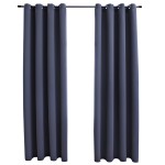 vidaXL Draperii opace cu inele metalice 2 buc., antracit, 140 x 245 cm vidaXL Draperii opace cu inele metalice 2 buc., antracit, 140 x 245 cm