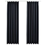 vidaXL Draperii opace cu cârlige, 2 buc., antracit, 140 x 225 cm vidaXL Draperii opace cu cârlige, 2 buc., antracit, 140 x 225 cm