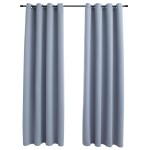 vidaXL Draperii opace cu inele metalice, 2 buc., gri, 140 x 175 cm vidaXL Draperii opace cu inele metalice, 2 buc., gri, 140 x 175 cm