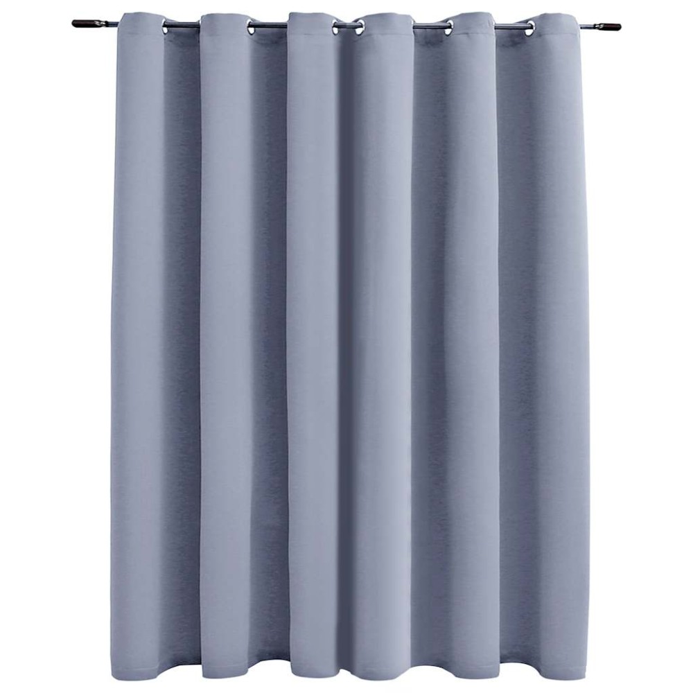 vidaXL Draperie opacă cu inele metalice, gri, 290 x 245 cm