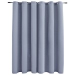 vidaXL Draperie opacă cu inele metalice, gri, 290 x 245 cm vidaXL Draperie opacă cu inele metalice, gri, 290 x 245 cm
