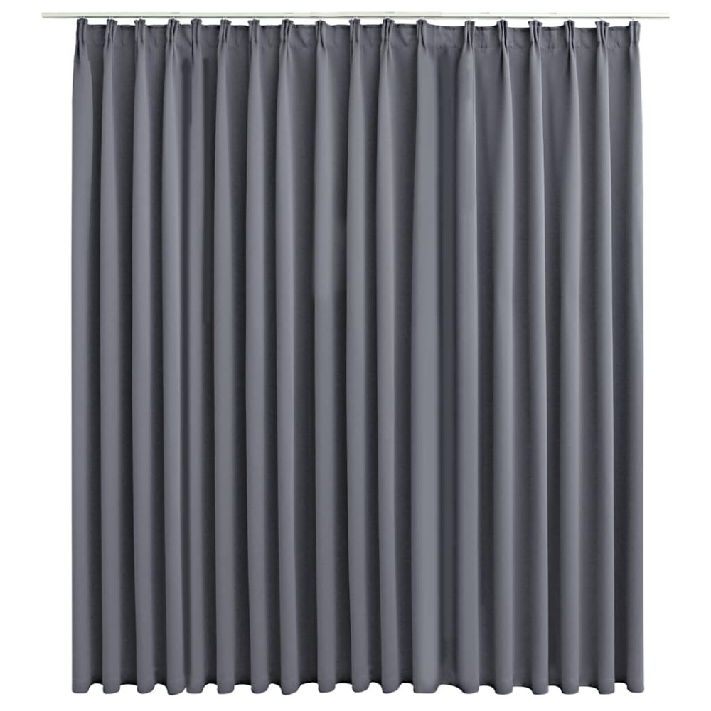 vidaXL Draperie opacă, gri, 290 x 245 cm, cu cârlige