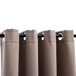 vidaXL Draperii opace cu inele metalice, 2 buc., gri taupe, 140x225 cm vidaXL Draperii opace cu inele metalice, 2 buc., gri taupe, 140x225 cm