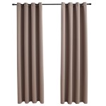 vidaXL Draperii opace cu inele metalice, 2 buc., gri taupe, 140x245 cm vidaXL Draperii opace cu inele metalice, 2 buc., gri taupe, 140x245 cm