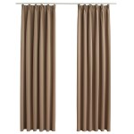 vidaXL Draperii opace cu cârlige, 2 buc., gri taupe, 140 x 175 cm vidaXL Draperii opace cu cârlige, 2 buc., gri taupe, 140 x 175 cm