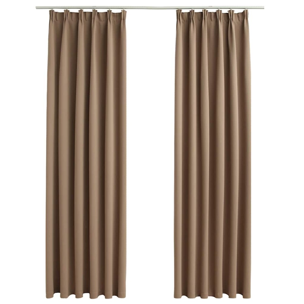 vidaXL Draperii opace, 2 buc., gri taupe, 140 x 245 cm, cu cârlige