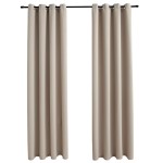 vidaXL Draperii opace cu inele metalice, 2 buc., bej, 140 x 175 cm