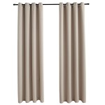 vidaXL Draperii opace cu inele metalice, 2 buc., bej, 140 x 245 cm vidaXL Draperii opace cu inele metalice, 2 buc., bej, 140 x 245 cm