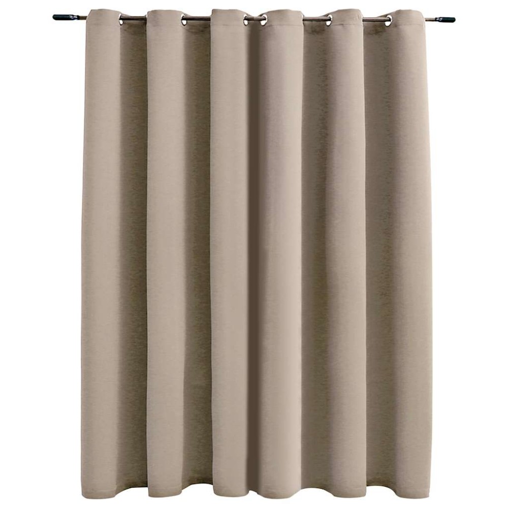 vidaXL Draperie opacă cu inele metalice, bej, 290 x 245 cm