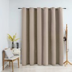 vidaXL Draperie opacă cu inele metalice, bej, 290 x 245 cm vidaXL Draperie opacă cu inele metalice, bej, 290 x 245 cm