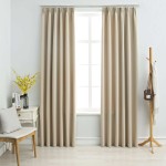 vidaXL Draperii opace cu cârlige, 2 buc., bej, 140 x 175 cm vidaXL Draperii opace cu cârlige, 2 buc., bej, 140 x 175 cm