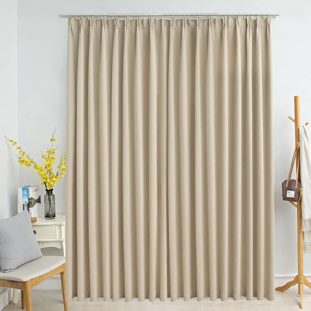 vidaXL Draperie opacă, bej, 290 x 245 cm, cu cârlige