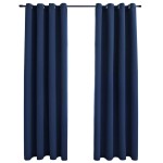 vidaXL Draperii opace cu inele metalice, 2 buc, albastru, 140 x 175 cm vidaXL Draperii opace cu inele metalice, 2 buc, albastru, 140 x 175 cm