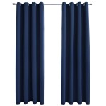 vidaXL Draperii opace cu inele metalice, 2 buc, albastru, 140 x 225 cm vidaXL Draperii opace cu inele metalice, 2 buc, albastru, 140 x 225 cm