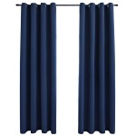 vidaXL Draperii opace cu inele metalice, 2 buc, albastru, 140 x 245 cm vidaXL Draperii opace cu inele metalice, 2 buc, albastru, 140 x 245 cm