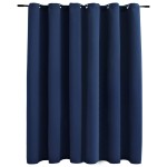 vidaXL Draperie opacă cu inele metalice, albastru, 290 x 245 cm vidaXL Draperie opacă cu inele metalice, albastru, 290 x 245 cm