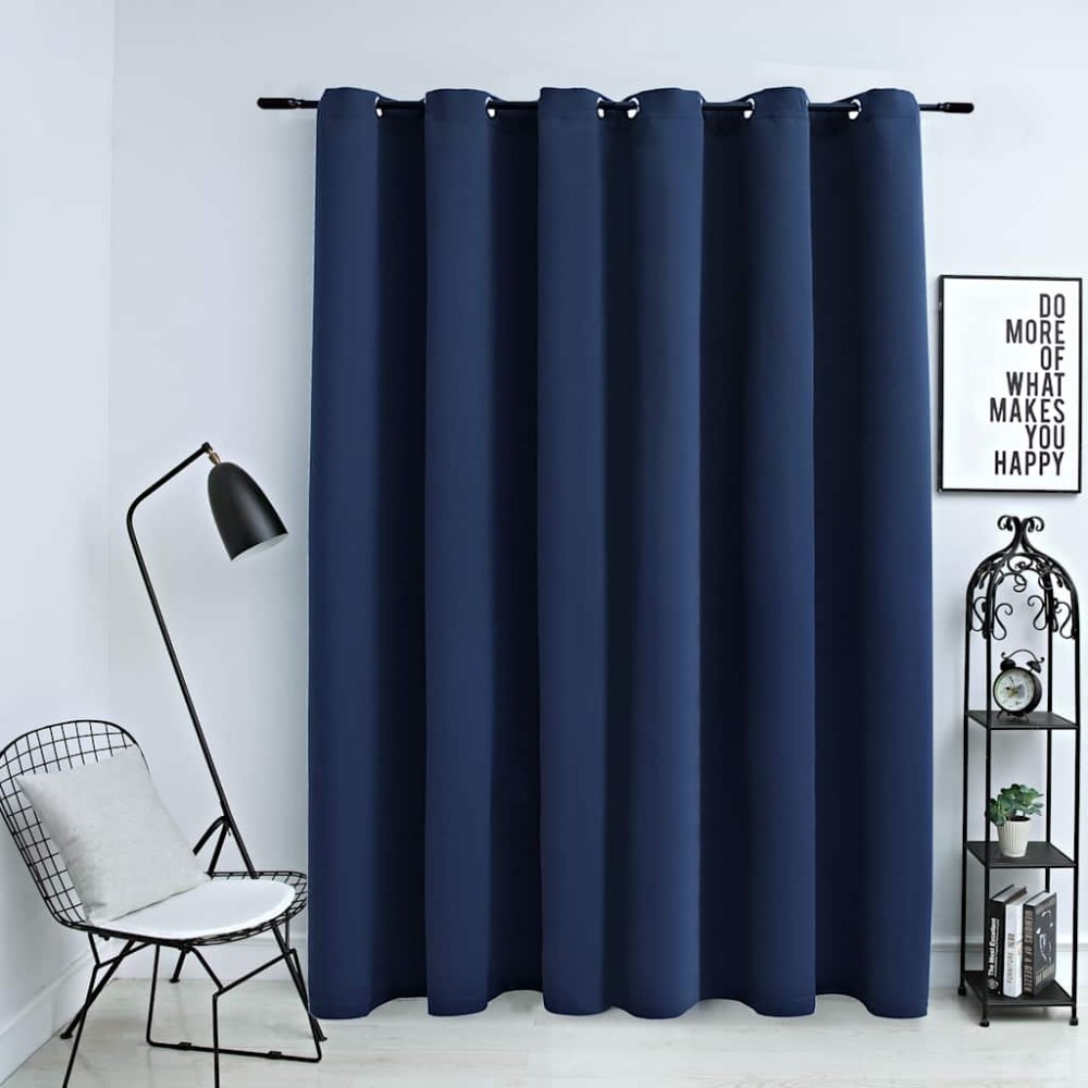 vidaXL Draperie opacă cu inele metalice, albastru, 290 x 245 cm