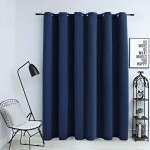 vidaXL Draperie opacă cu inele metalice, albastru, 290 x 245 cm vidaXL Draperie opacă cu inele metalice, albastru, 290 x 245 cm