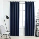 vidaXL Draperii opace cu cârlige, 2 buc., albastru, 140 x 245 cm vidaXL Draperii opace cu cârlige, 2 buc., albastru, 140 x 245 cm