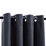 vidaXL Draperii opace cu inele metalice, 2 buc., antracit, 140x175 cm vidaXL Draperii opace cu inele metalice, 2 buc., antracit, 140x175 cm