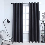 vidaXL Draperii opace cu inele metalice, 2 buc, antracit, 140 x 225 cm vidaXL Draperii opace cu inele metalice, 2 buc, antracit, 140 x 225 cm