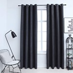 vidaXL Draperii opace cu inele metalice, 2 buc, antracit, 140 x 245 cm vidaXL Draperii opace cu inele metalice, 2 buc, antracit, 140 x 245 cm