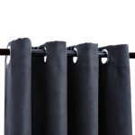 vidaXL Draperii opace cu inele metalice, 2 buc, antracit, 140 x 245 cm vidaXL Draperii opace cu inele metalice, 2 buc, antracit, 140 x 245 cm