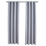 vidaXL Draperii opace cu inele metalice, 2 buc., gri, 140 x 175 cm vidaXL Draperii opace cu inele metalice, 2 buc., gri, 140 x 175 cm