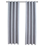 vidaXL Draperii opace cu inele metalice, 2 buc., gri, 140 x 225 cm vidaXL Draperii opace cu inele metalice, 2 buc., gri, 140 x 225 cm