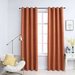 vidaXL Draperii opace cu inele metalice, 2 buc., ruginiu, 140x225 cm vidaXL Draperii opace cu inele metalice, 2 buc., ruginiu, 140x225 cm