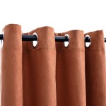 vidaXL Draperii opace cu inele metalice, 2 buc., ruginiu, 140x225 cm vidaXL Draperii opace cu inele metalice, 2 buc., ruginiu, 140x225 cm