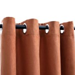 vidaXL Draperii opace cu inele metalice, 2 buc, ruginiu, 140x245 cm vidaXL Draperii opace cu inele metalice, 2 buc, ruginiu, 140x245 cm