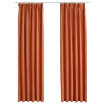 vidaXL Draperii opace cu cârlige, 2 buc., ruginiu, 140 x 225 cm vidaXL Draperii opace cu cârlige, 2 buc., ruginiu, 140 x 225 cm