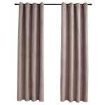 vidaXL Draperii opace cu inele metalice, 2 buc., gri taupe, 140x225 cm vidaXL Draperii opace cu inele metalice, 2 buc., gri taupe, 140x225 cm