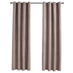 vidaXL Draperii opace cu inele metalice, 2 buc., gri taupe, 140x245 cm vidaXL Draperii opace cu inele metalice, 2 buc., gri taupe, 140x245 cm