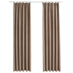 vidaXL Draperii opace cu cârlige, 2 buc., gri taupe, 140 x 175 cm vidaXL Draperii opace cu cârlige, 2 buc., gri taupe, 140 x 175 cm