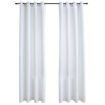vidaXL Draperii opace cu inele metalice, 2 buc., alb, 140 x 175 cm vidaXL Draperii opace cu inele metalice, 2 buc., alb, 140 x 175 cm