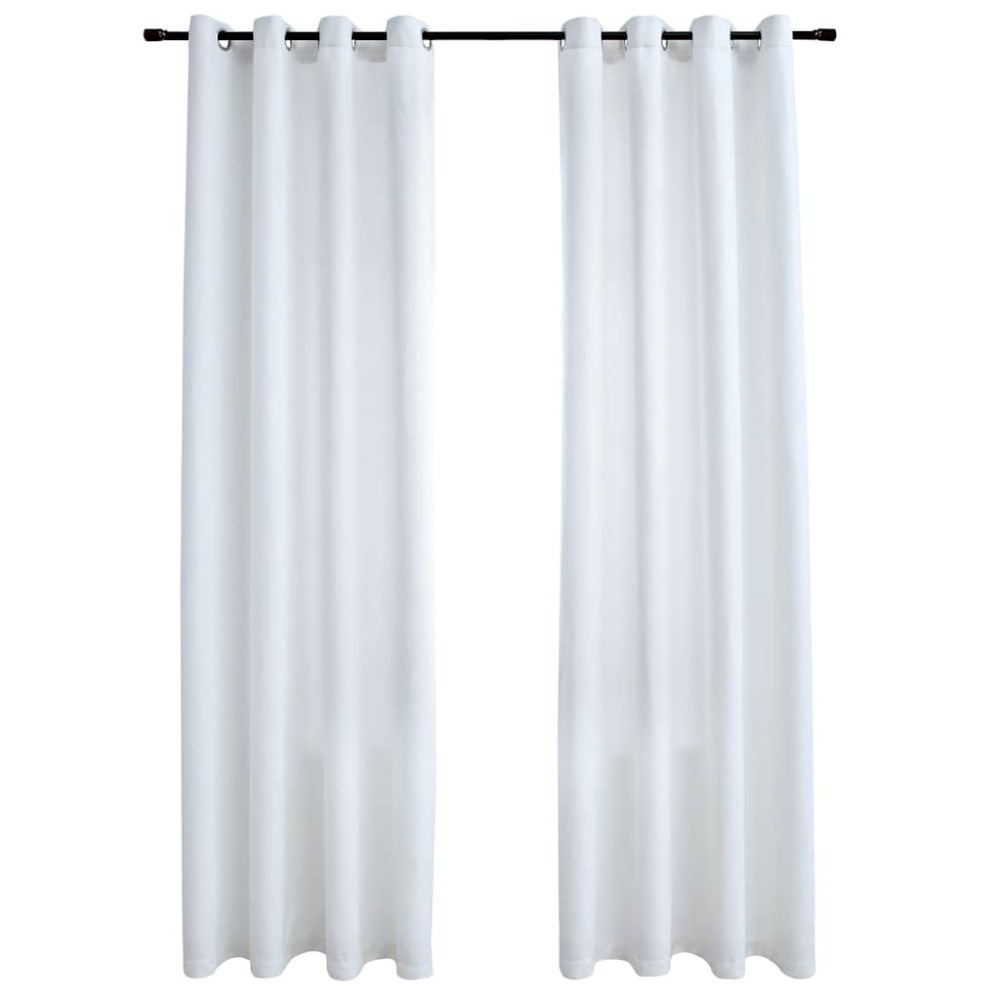 vidaXL Draperii opace cu inele metalice, 2 buc., alb, 140 x 245 cm