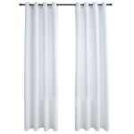 vidaXL Draperii opace cu inele metalice, 2 buc., alb, 140 x 245 cm vidaXL Draperii opace cu inele metalice, 2 buc., alb, 140 x 245 cm