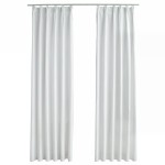 vidaXL Draperii opace cu cârlige, 2 buc., alb ivoriu, 140 x 225 cm vidaXL Draperii opace cu cârlige, 2 buc., alb ivoriu, 140 x 225 cm