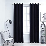 vidaXL Draperii opace cu inele, 2 buc., negru, 140 x 245 cm, catifea vidaXL Draperii opace cu inele, 2 buc., negru, 140 x 245 cm, catifea