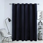 vidaXL Draperie opacă cu inele metalice, negru, 290 x 245 cm, catifea vidaXL Draperie opacă cu inele metalice, negru, 290 x 245 cm, catifea