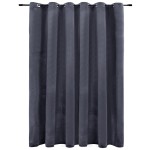 vidaXL Draperie opacă cu inele metalice, antracit, 290x245 cm, catifea vidaXL Draperie opacă cu inele metalice, antracit, 290x245 cm, catifea
