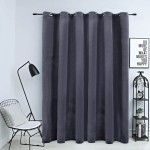 vidaXL Draperie opacă cu inele metalice, antracit, 290x245 cm, catifea vidaXL Draperie opacă cu inele metalice, antracit, 290x245 cm, catifea