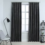vidaXL Draperii opace, 2 buc., antracit, 140x175 cm, catifea, cârlige vidaXL Draperii opace, 2 buc., antracit, 140x175 cm, catifea, cârlige