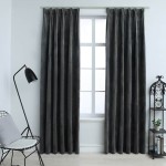 vidaXL Draperii opace cu cârlige, 2 buc., antracit, 140x245cm, catifea vidaXL Draperii opace cu cârlige, 2 buc., antracit, 140x245cm, catifea