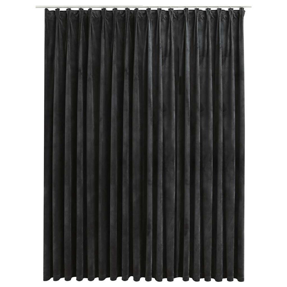 vidaXL Draperie opacă, antracit, 290 x 245 cm, catifea, cu cârlige