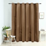 vidaXL Draperie opacă cu inele metalice, bej, 290 x 245 cm, catifea vidaXL Draperie opacă cu inele metalice, bej, 290 x 245 cm, catifea